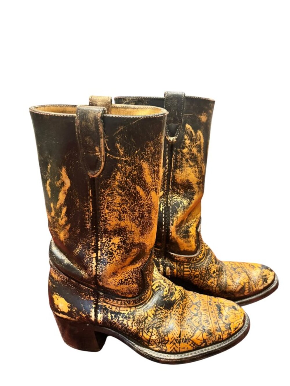 Black+Tan Boots, 8.5